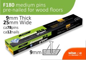 F180 - Pre-nailed Medium Pin Diamond Xl9 Carpet Gripper for Wood Floors